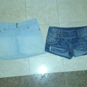 Denim skirt and shorts Juniors size 9/10